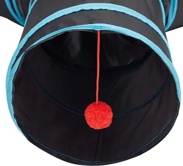3 Way Collapsible Cat Tunnel Toy With Peek Hole And Ball