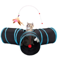 3 Way Collapsible Cat Tunnel Toy With Peek Hole And Ball