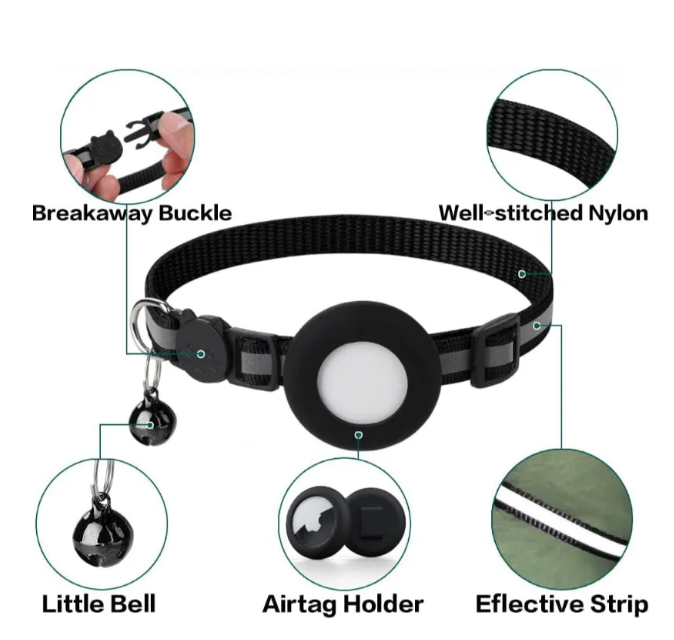 Kitten Collar With Breakaway Buckle And Airtag Holder