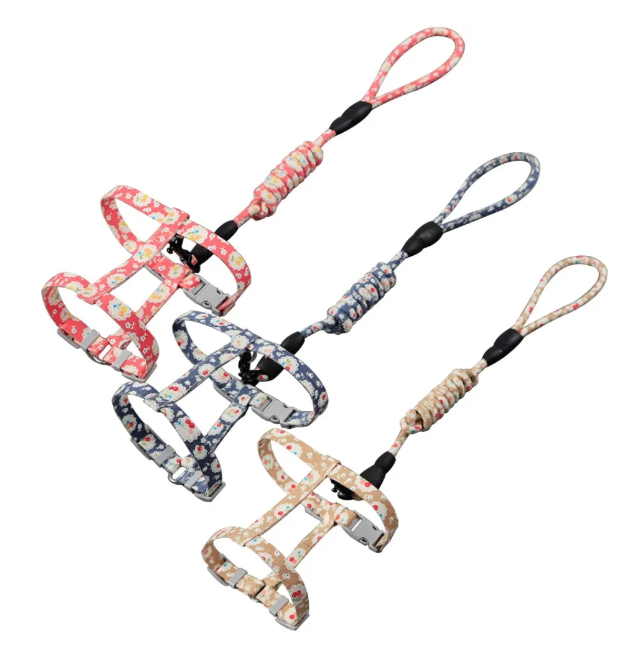 Cute Flower Printed Adjustable Leash For Cats