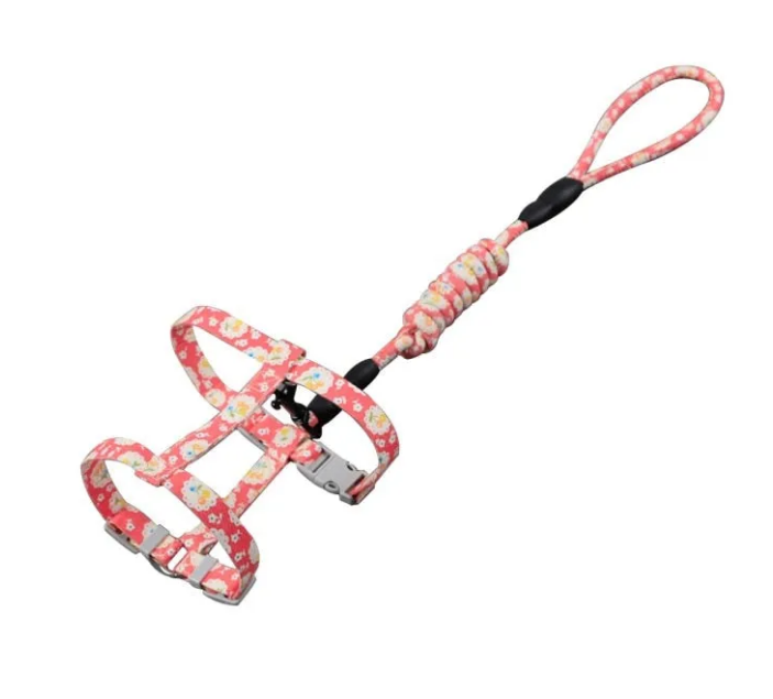 Cute Flower Printed Adjustable Leash For Cats