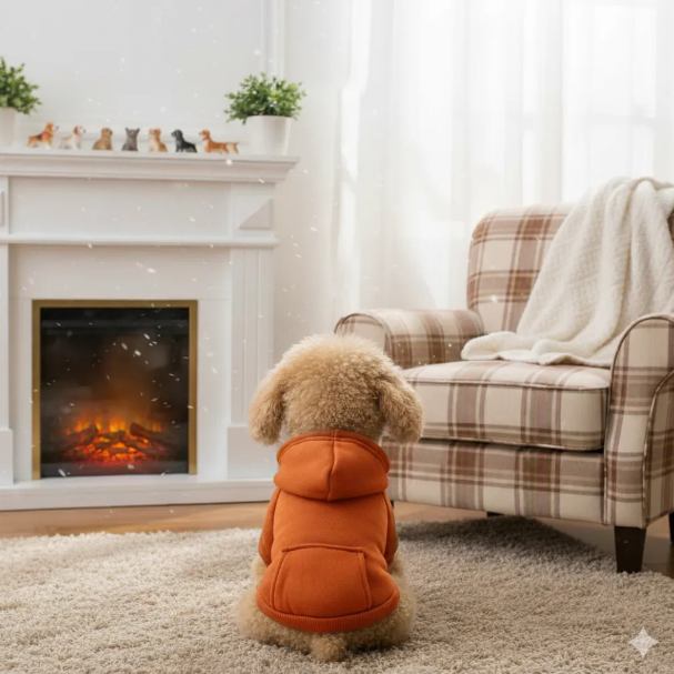 Winter Dog Hoodie Sweatshirts With Pockets Warm Dog Clothes