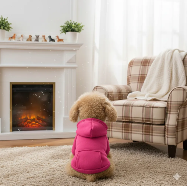 Winter Dog Hoodie Sweatshirts With Pockets Warm Dog Clothes