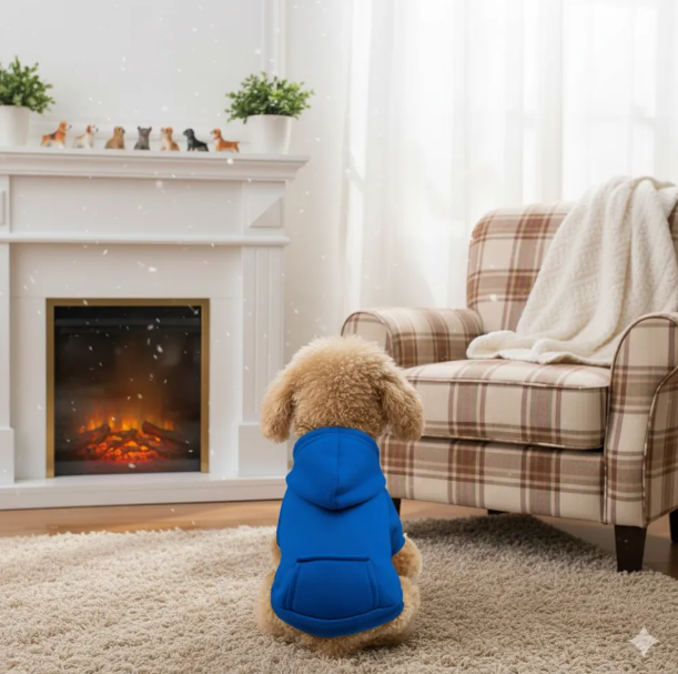 Winter Dog Hoodie Sweatshirts With Pockets Warm Dog Clothes