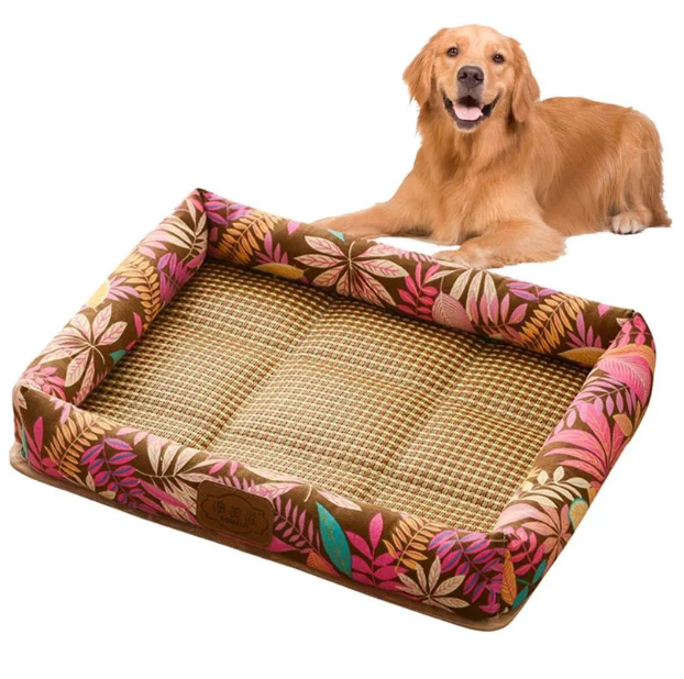 Square Bed With Cooling Mat For Dogs