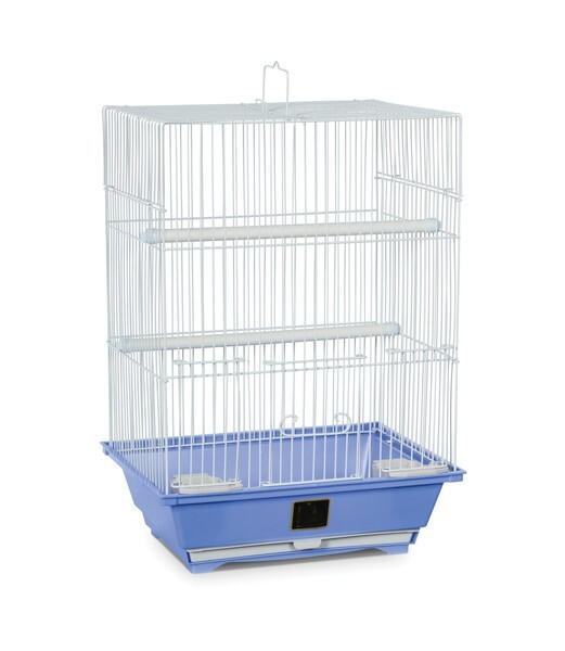 Removable iron mesh birdcage, 11.25"L X 9"W X 16.25"H. 14