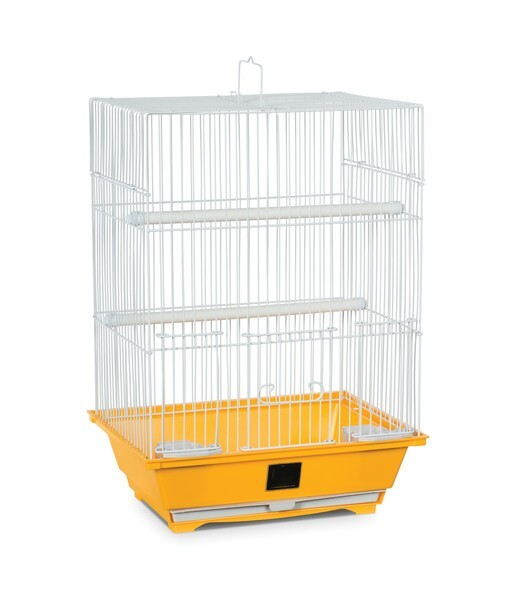 Removable iron mesh birdcage, 11.25"L X 9"W X 16.25"H. 14
